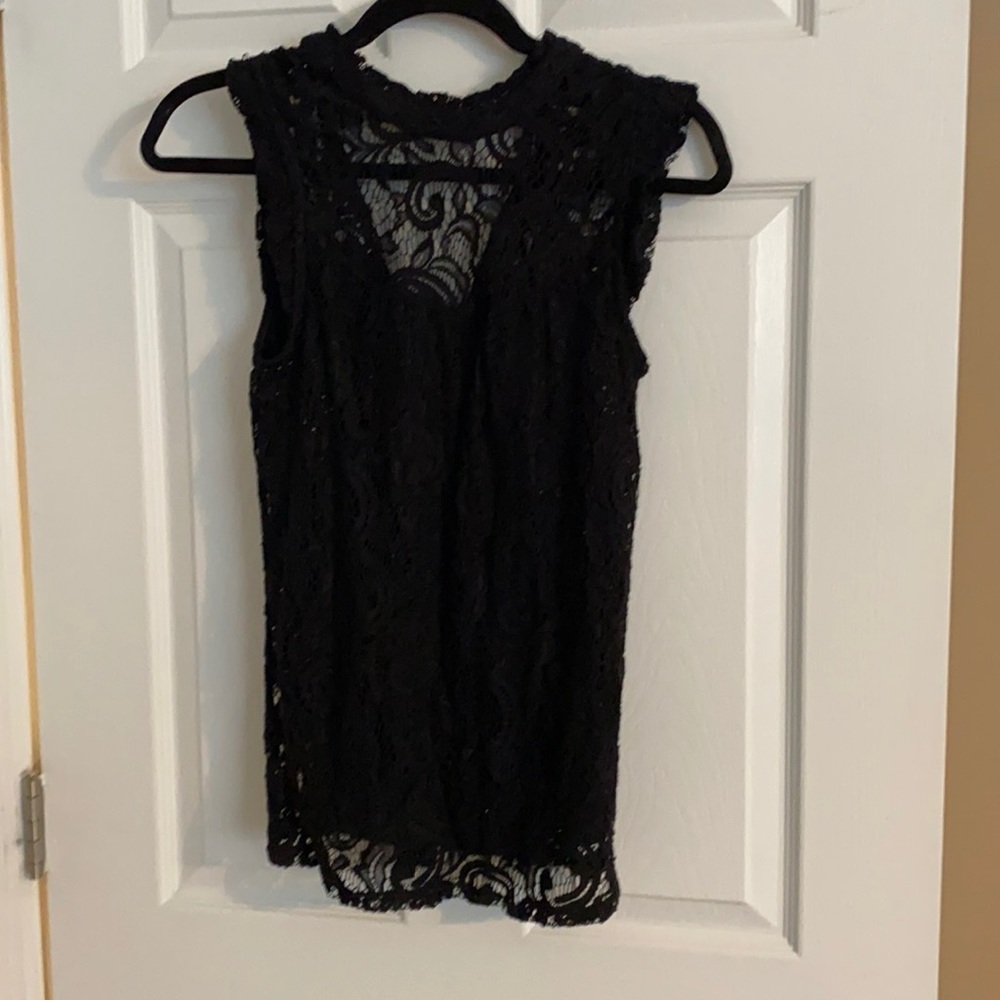 Black lace button shirt